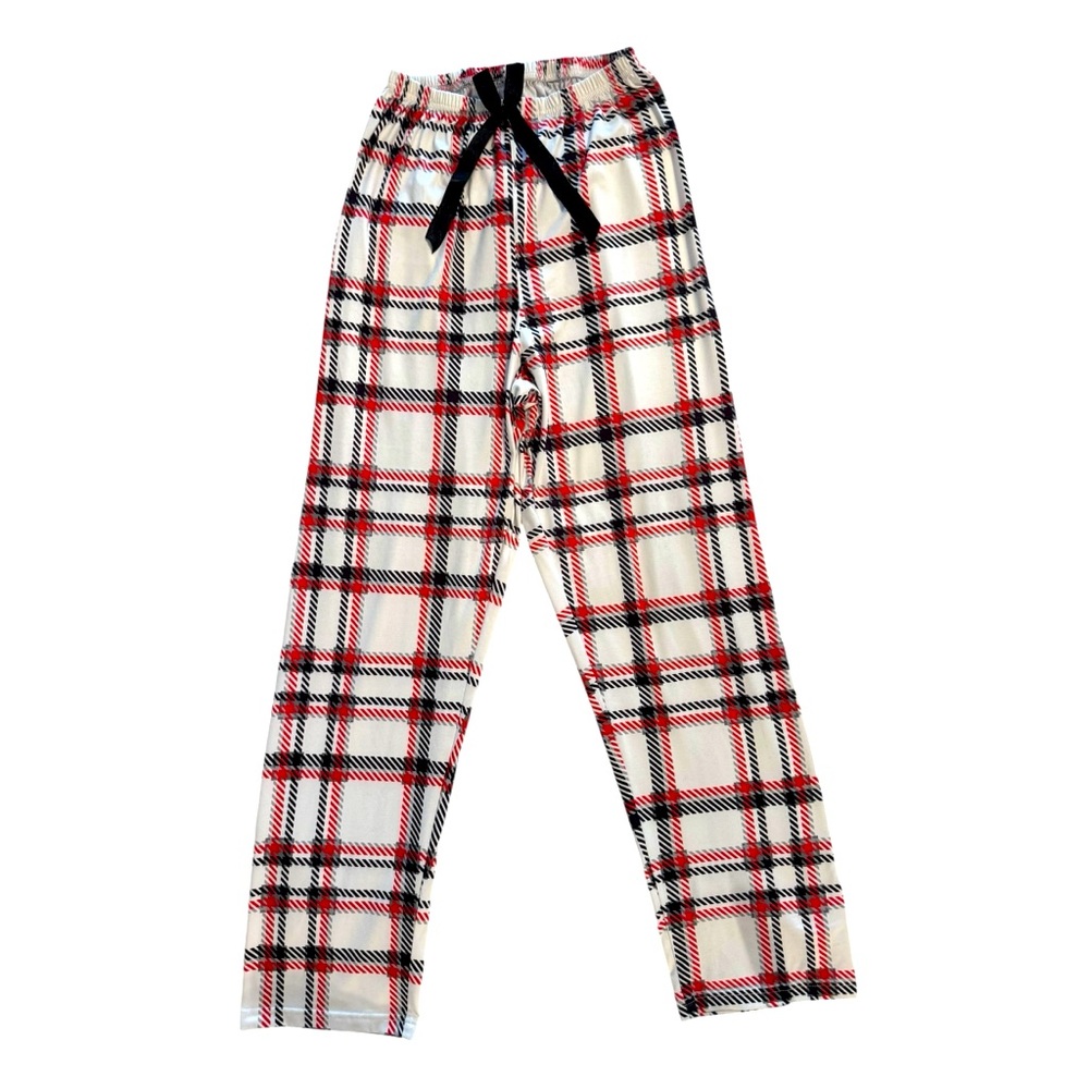 SHEIN plaid red white black & gray pajama pants size S NWOT